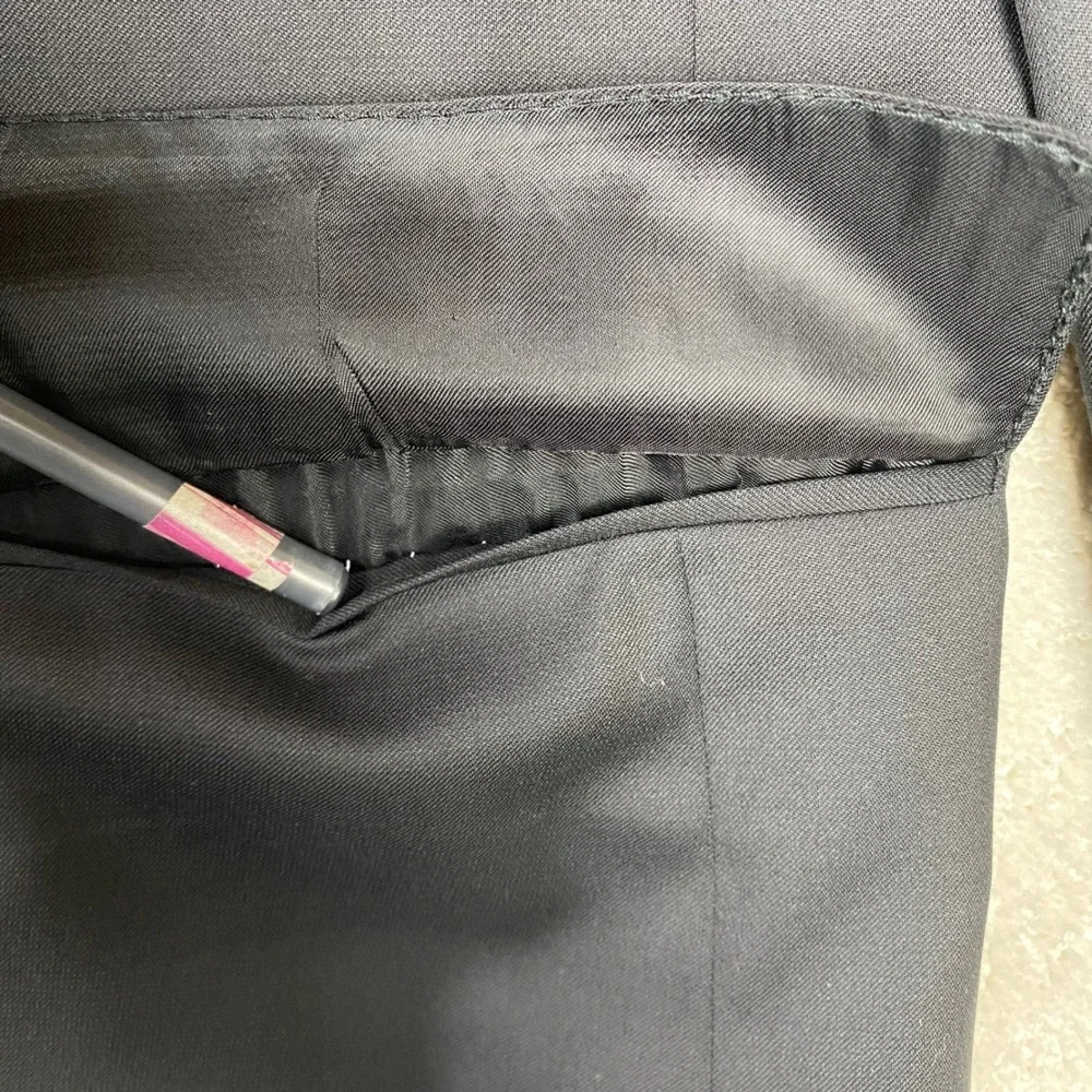 Mabro Handmade Blazer Mens IT 54 Black Guabello Super 140s Wool Italy Sport Coat